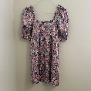 Floral Puff Sleeve Babydoll Dress